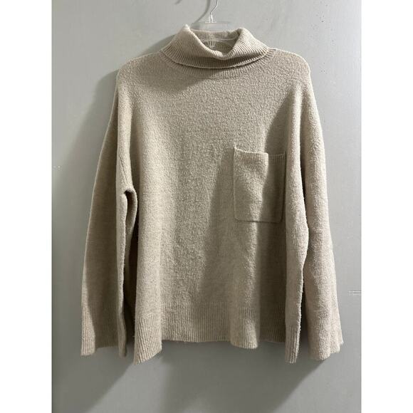 Oak and Fort cream neutral mock neck sweater wool blend size Small - Picture 1 of 6